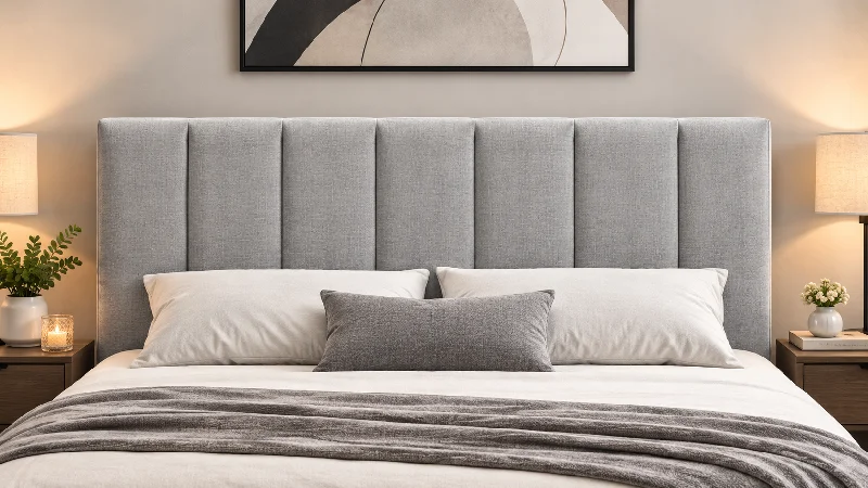 Light Grey Upholstered Headboard